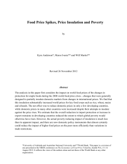 Food Price Spikes, Price Insulation and Poverty