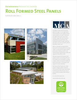 Roll Formed Steel Panels - Metal Construction Association