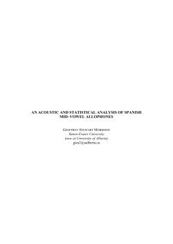 an acoustic and statistical analysis of spanish mid&ndash;vowel allophones