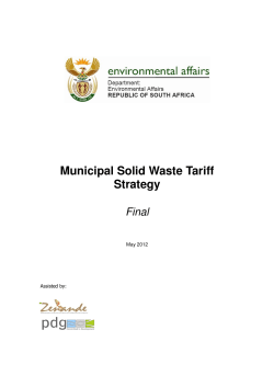 Municipal Solid Waste Tariff Strategy - SAWIC