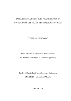 DYNAMIC SIMULATION OF BULK POLYMERISATION OF