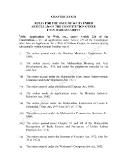 CHAPTER XXXIII RULES FOR THE ISSUE OF WRITS UNDER