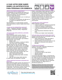 LO QUE USTED DEBE SABER SOBRE LOS ANTIPSICOTICOS