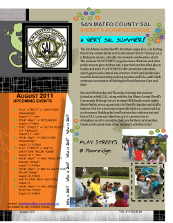 A Very SAL Summer! - San Mateo County Sheriff`s Activities League