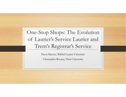 One-Stop Shops - Ontario University Registrars` Association
