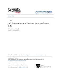 Jan Christian Smuts at the Paris Peace conference, 1919