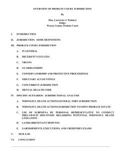 overview of probate court jurisdiction