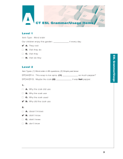 Sample ESL questions