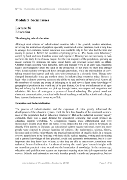 Module 5 Social Issues Lecture 26 Education