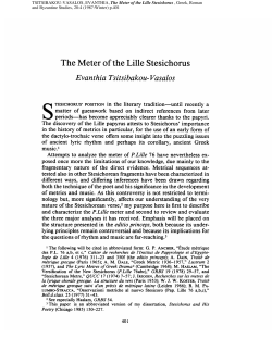 The Meter of the Lille Stesichorus