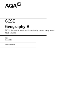 GCSE Geography B Mark scheme Unit 02 - Hostile world and