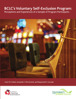 BCLC`s Voluntary Self-Exclusion Program