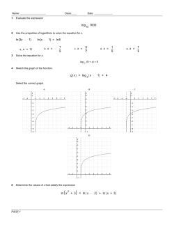 log 1000 ln(3x 1) ln(x 1) = ln8 x = 0 x = 7 5 x =5 7 x =1 5 x =7 5 g x