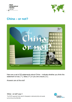China &ndash; or not?