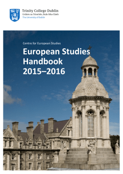 European Studies Handbook 2015&ndash;2016