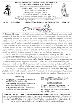 Fr Prem`s Message ~ As I wish you a very Happy New Year, may I