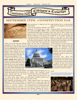 September 17th&mdash;Constitution Day
