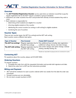 Prebilled Registration Voucher Information and Order Form 2016
