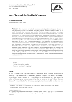 John Clare and the Manifold Commons