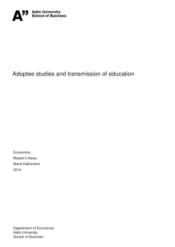 Adoptee studies and transmission of education