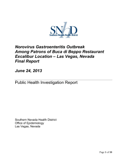 Norovirus Gastroenteritis Outbreak Among Patrons of Buca di Beppo