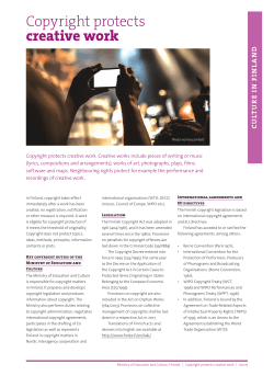 Copyright protects creative work (2017)