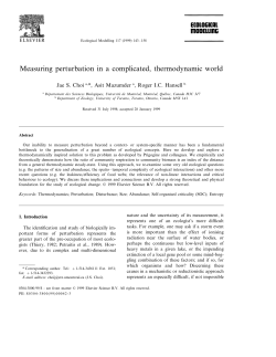 Measuring perturbation in a complicated, thermodynamic world
