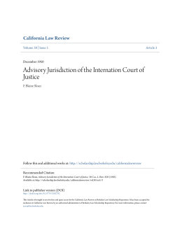 Advisory Jurisdiction of the Internation Court of Justice
