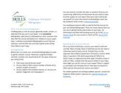 Annotated Bibliographies, How to Write