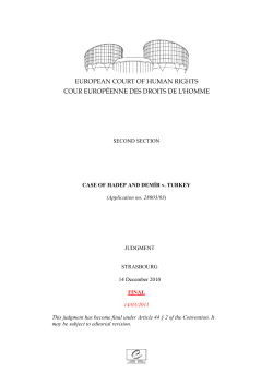 SECOND SECTION CASE OF HADEP AND DEMİR v. TURKEY