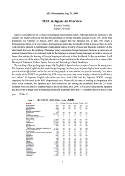 TEFL in Japan: An Overview