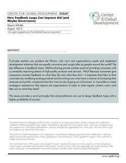 How Feedback Loops Can Improve Aid