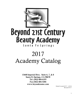 Academy Catalog - Beyond 21st Century Beauty Academy