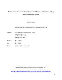 1 Partisan Polarization and the Effect of Congressional Performance