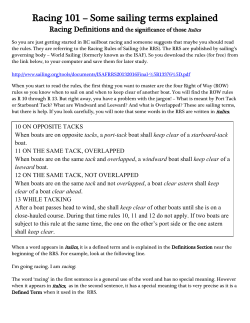 Racing 101 – Some sailing terms explained