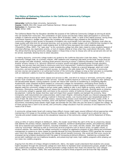 The Ethics of Rationing Education in the California Community