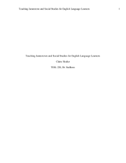 Teaching Jamestown and Social Studies for English Language