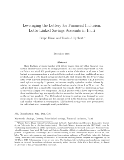 Leveraging the Lottery for Financial Inclusion: Lotto