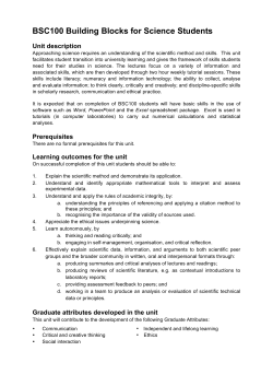 BSC100 Science skills unit[1]