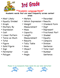 3rd Grade Academic Language/Math