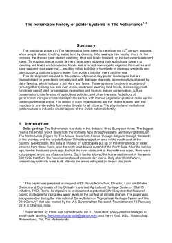 Dutch Polder System - Food and Agriculture Organization of the