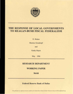 The Response of Local Governments to Reagan