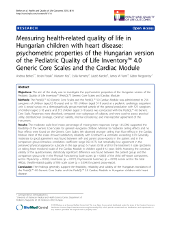 Measuring health-related quality of life in Hungarian children with