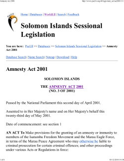 Amnesty Act 2001