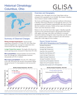 Historical Climatology: Columbus, Ohio