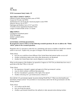 Official US policy during first three years of WWI Caus