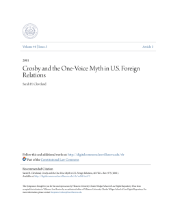 Crosby and the One-Voice Myth in US Foreign
