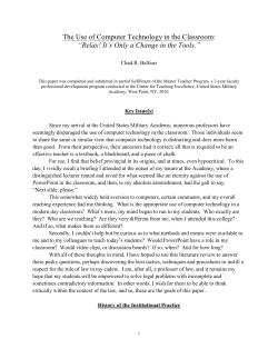 The Use of Computer Technology in the Classroom