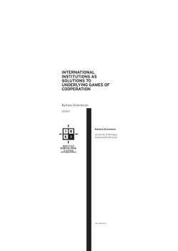 international institutions as solutions to underlying games of