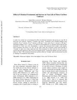 Effect of Chemical Treatments and Sucrose on Vase Life of Three